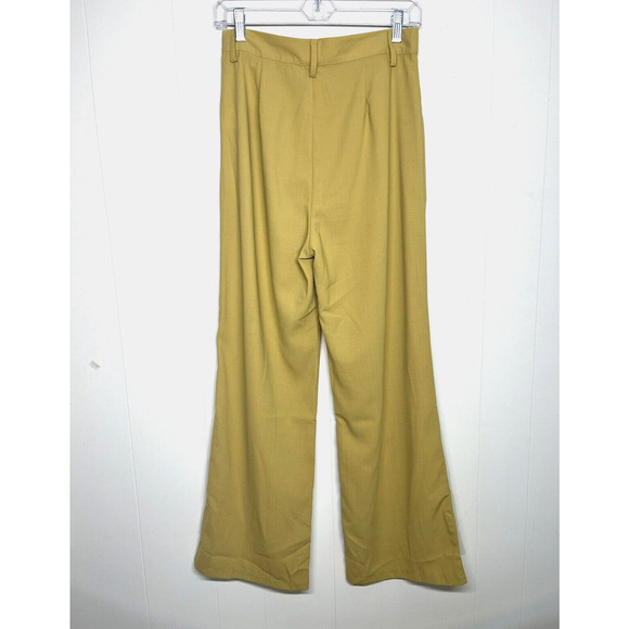 Cider High Rise Wide Leg Trouser Dress Pant Mustard Yellow Size Medium 28x28 New - Picture 2 of 11